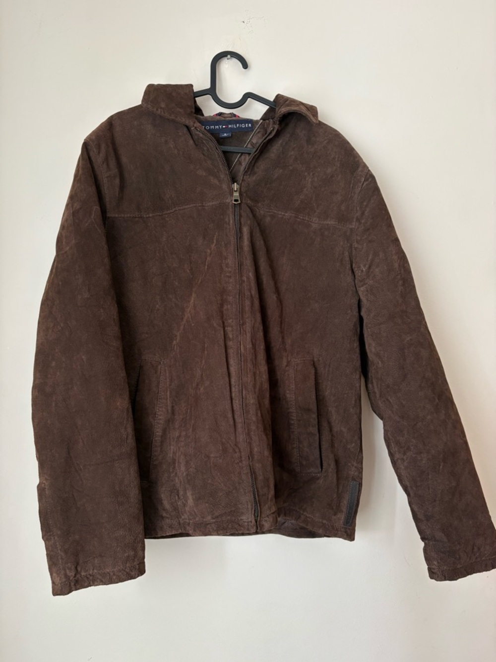Tommy Hilfiger Brown genuine, leather Zip-Front Men's Jacket size small